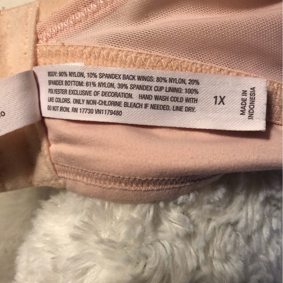 Auden 1X Lightly Lined Bralette Pink Lace Full Coverage Bra Wire Free - Picture 5 of 6